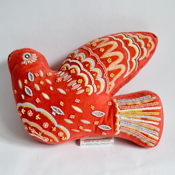 Opalhouse Other - Opalhouse Jungalow Beaded Embroidered Velvet Dove Throw Pillow Orange